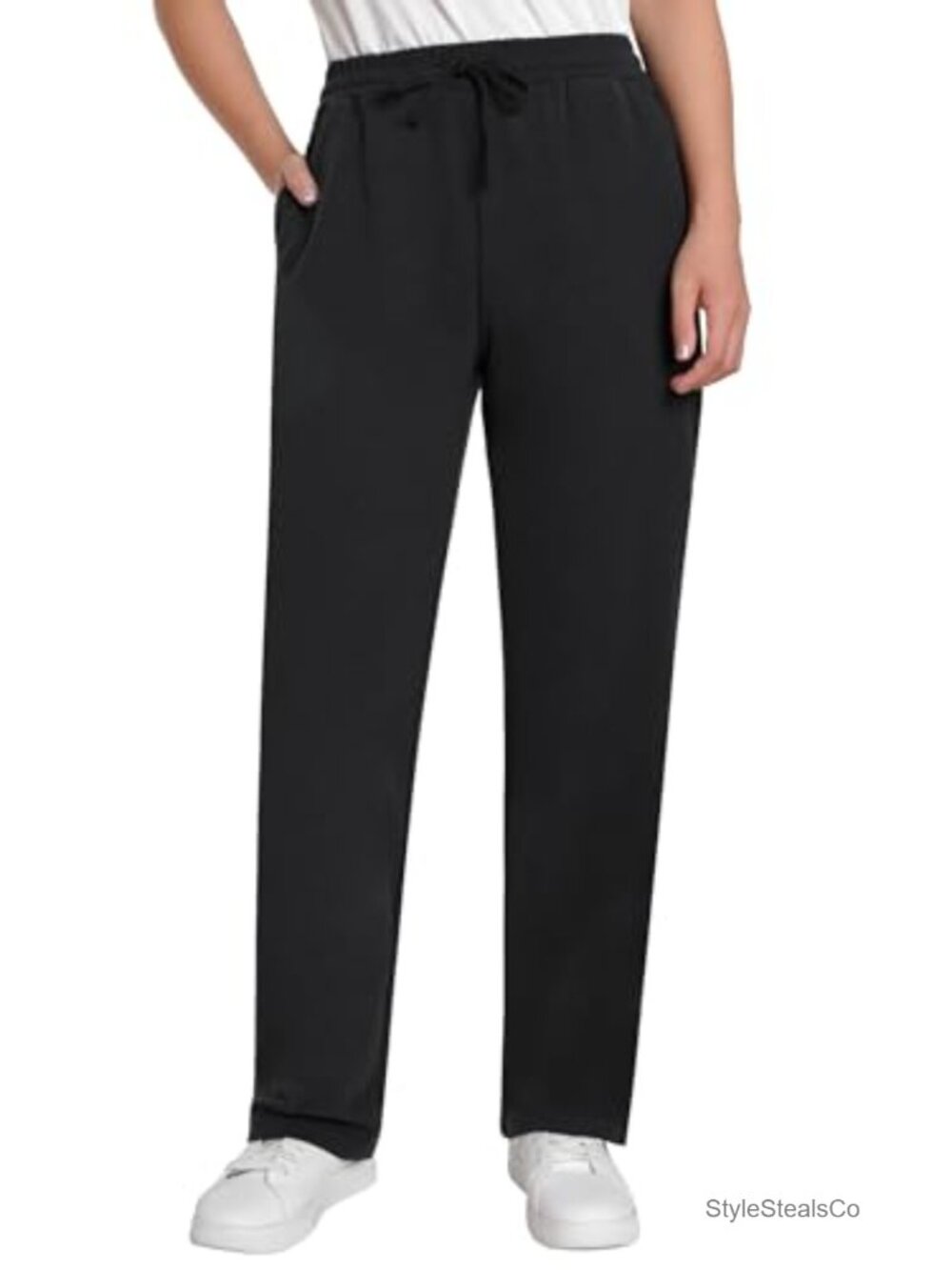 Women's Straight Leg Cotton Sweatpants with Pockets, Joggers